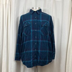 Mossimo Supply Co. teal oversized flannel shirt